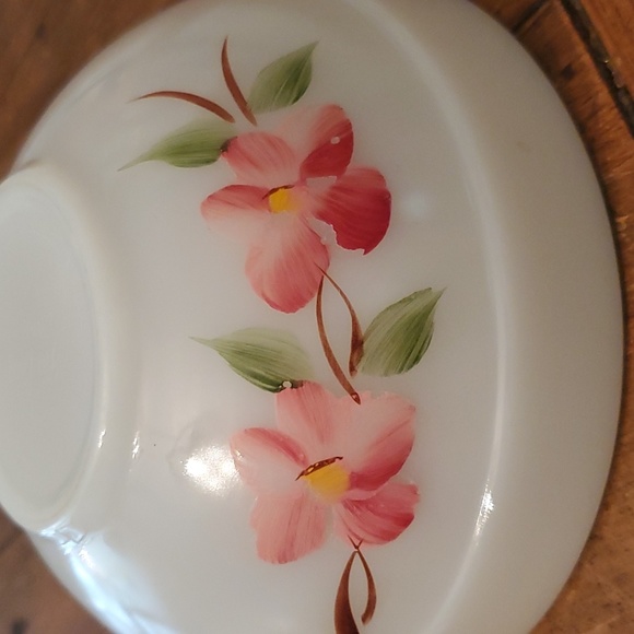 Fire king 6" peach blossom 6" mixing bowl set of 2 - Picture 6 of 11